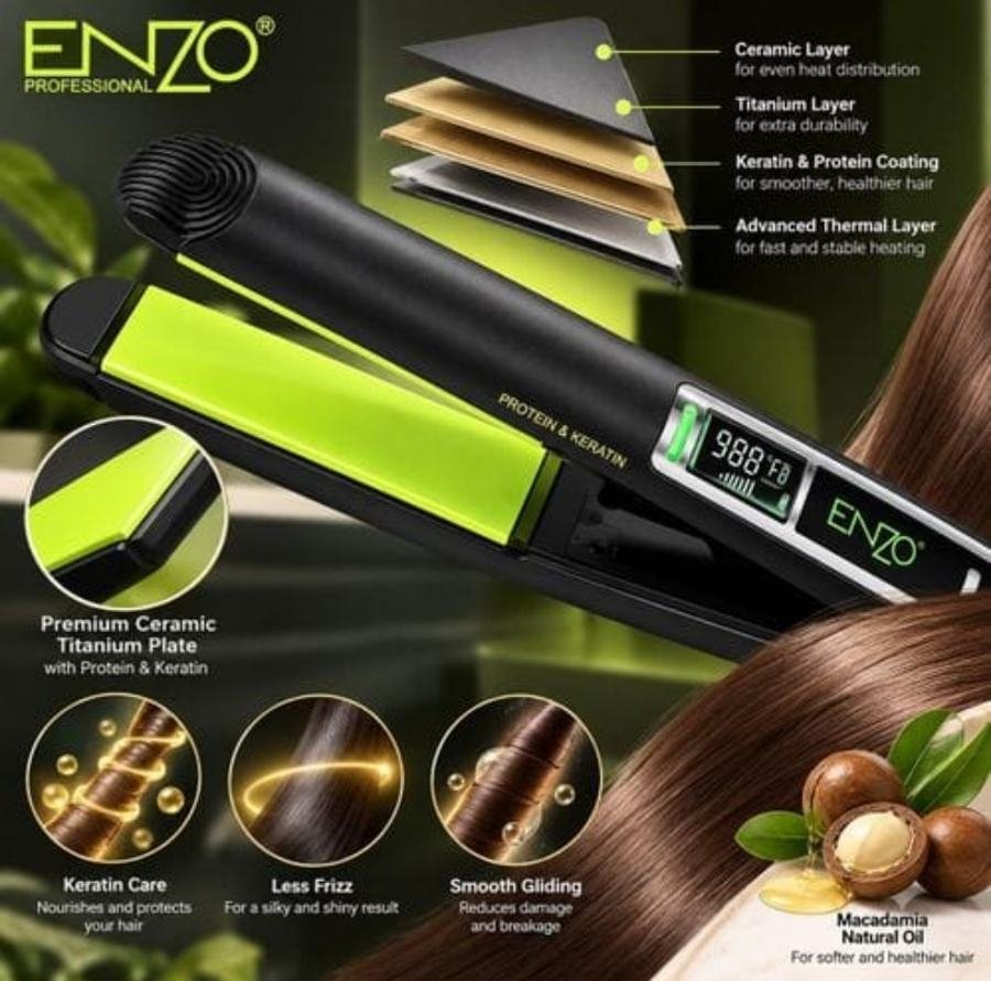 مكواة الشعر ENZO Professional بالكيراتين